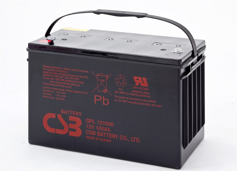 

Аккумуляторная батарея CSB GPL121000, 12V 100Ah, Черный, GPL121000