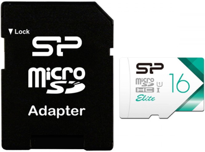 Карта памяти 16Gb microSDHC Silicon Power Elite Class 10 UHS-I U1 + адаптер (SP016GBSTHBU1V21SP)