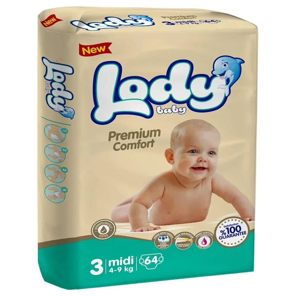 

Детские подгузники Lody Baby 3, 4-9 кг, 64 шт
