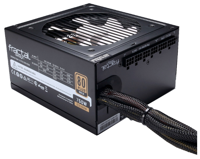 

Блок питания 750Вт ATX Fractal Design PSU Edison M, 120 мм, 80 Plus Gold (FD-PSU-ED1B-750W-E), PSU Edison M
