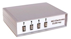 Концентратор сетевой Nio-Electronics EUSB 4EP, 1xGLAN, 4xUSB 2.0, серебристый (NIO-EUSB 4EP)