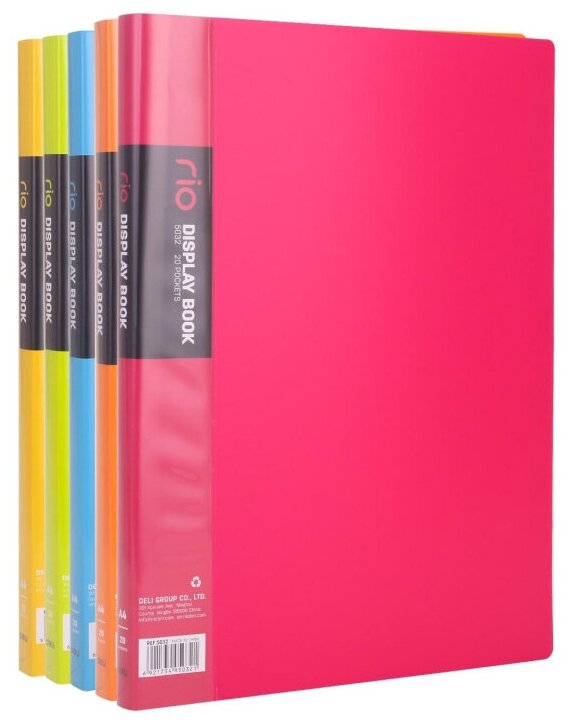 

Папка с вкладышами Deli Office Display Book, A4, 20 прозрачных вкладышей, полипропилен, 0.6мм, ассорти, 1шт. (E5032)