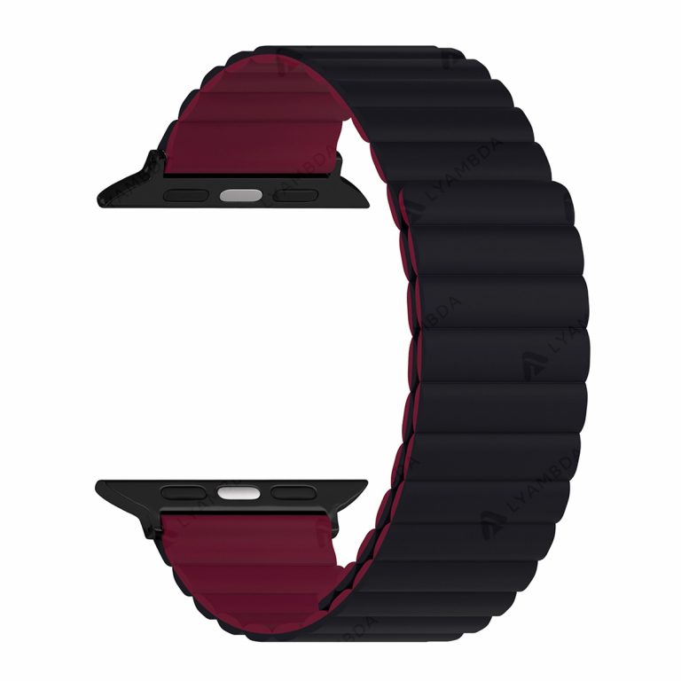 

Ремешок Lyambda Acrux для Apple Watch, 38-40 мм, силикон, черный/красный (DSJ-30-40-BW)