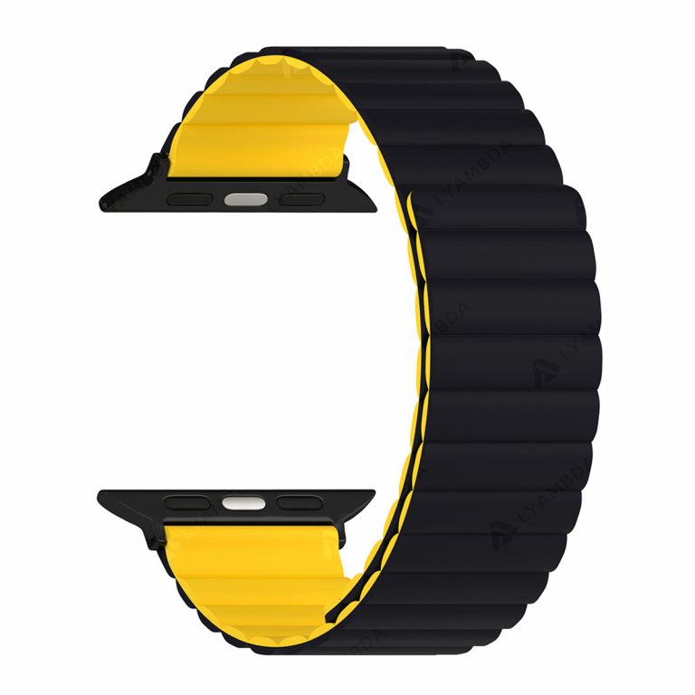 

Ремешок Lyambda Acrux для Apple Watch, 38-40 мм, силикон, черный/жёлтый (DSJ-30-40-BY)