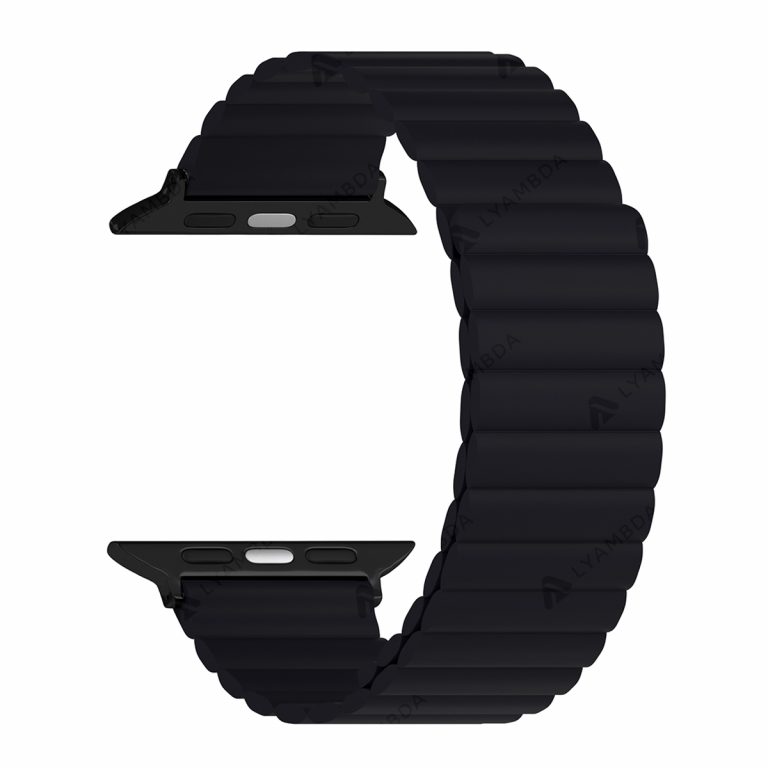 

Ремешок Lyambda Acrux для Apple Watch, 42-44 мм, силикон, черный (DSJ-30-44-BK)