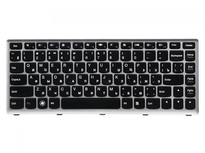 

Клавиатура для ноутбука Lenovo IdeaPad U310, черная с серой рамкой (327045), 25204960