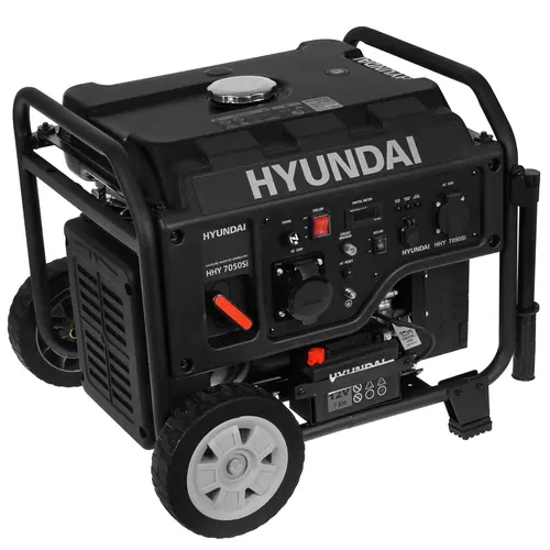 Электрогенератор Hyundai HHY 7050Si, однофазный, инверторный, бензиновый, 9.5 л.с., 5.5кВт, 1xEURO 16A + 1x220В 32A