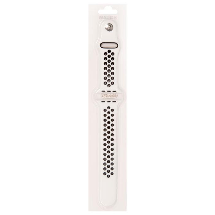 

Ремешок для Apple Watch, 42-44 мм, на кнопке, белый/черный (2000000002859)