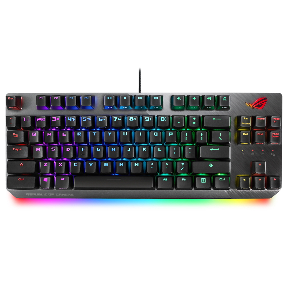 

Клавиатура проводная ASUS ROG Strix Scope NX TKL Deluxe, механическая, ROG NX RED, подсветка, USB, черный (90MP00N6-BKRA00), ROG Strix Scope NX TKL Deluxe