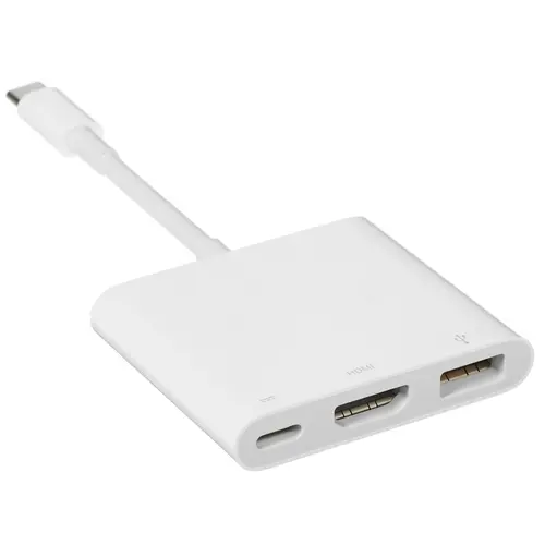

Док-станция Apple USB-C Digital AV Multiport для Apple MacBook Air, iMac, iPad Pro 12.9, MacBook Pro, iMac Pro, iPad Pro 11, USB 3.2 Gen1 Type-A, USB 3.2 Gen1 Type-C, Thunderbolt 3 и HDMI, белый (MUF82ZM/A), USB-C Digital AV Multiport