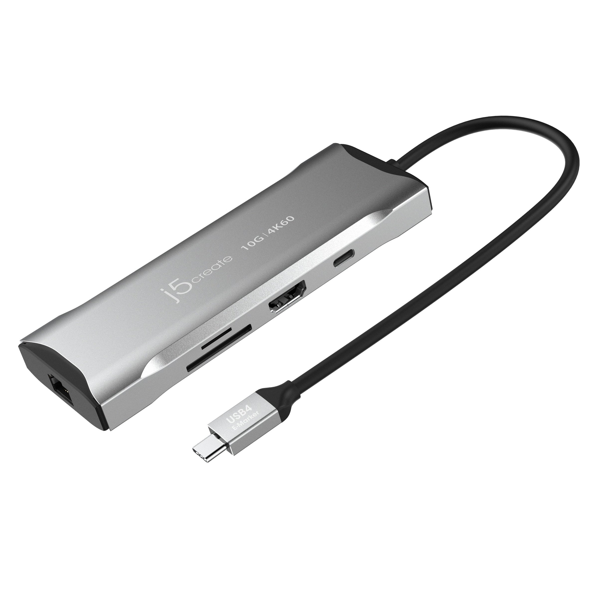 

Док-станция j5create 4K60 Elite USB-C 10Gbps Mini Dock, USB-C SuperSpeed 10Gbps, USB-C Power Delivery 3.0, 2x USB Type-A SuperSpeed 10Gbps, USB-C Power Delivery 3.0, 4K HDMI, SD & microSD 4.0 и RJ-45, серый (JCD393), 4K60 Elite USB-C 10Gbps Mini Dock