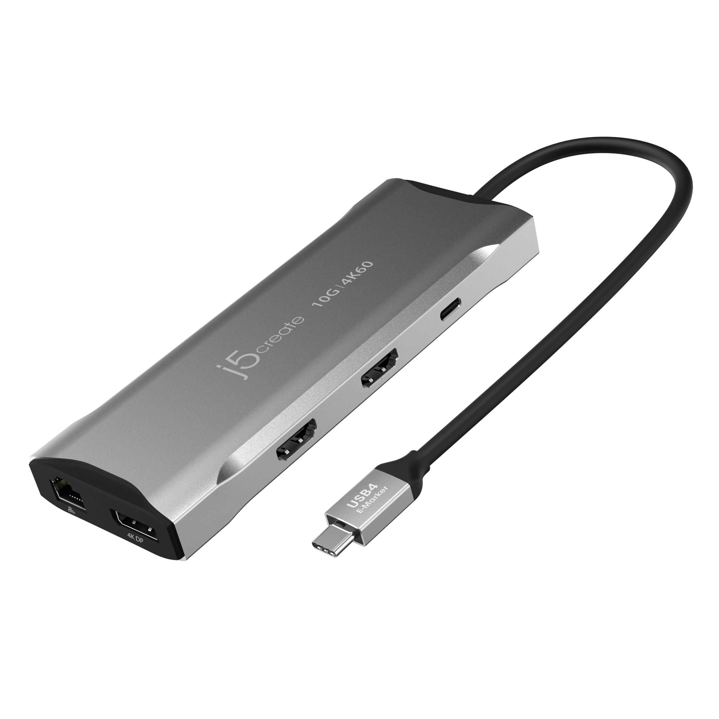 

Док-станция j5create 4K60 Elite USB-C Triple-Monitor 10Gbps Mini Dock, USB-C 10Gbps, USB-C 5Gbps PD 3.0, 2xUSB Type-A 10Gbps, USB-C PD 3.0, 2x4K HDMI, DisplayPort, RJ-45, SD/microSD 4.0, серый (JCD397), 4K60 Elite USB-C Triple-Monitor 10Gbps Mini Dock