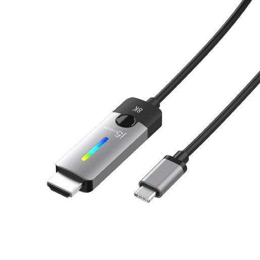 

Кабель HDMI(19M)-USB 2.0 Type-C(M) v2.1 4K, 8K, экранированный, 1.8 м, черный j5create (JCC157)