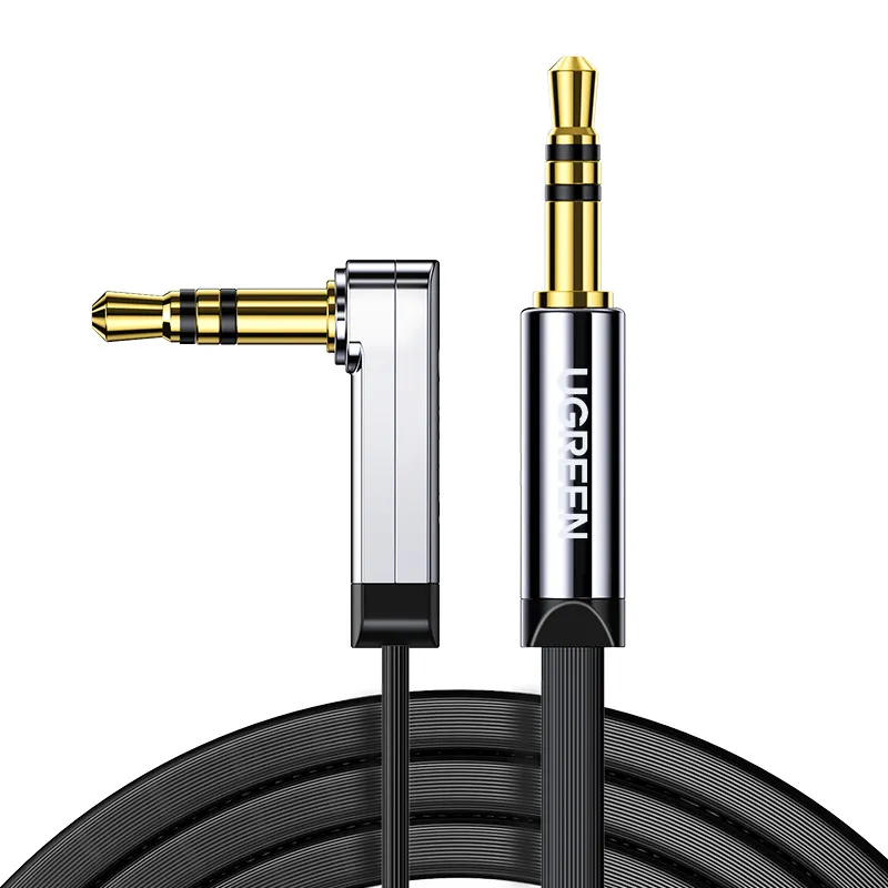 

Кабель Jack 3.5mm(M)-Jack 3.5mm(M) угловой/прямой, 2м, черный UGREEN AV119 (10599), AV119