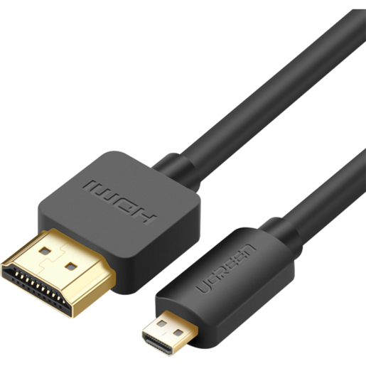 

Кабель HDMI(19M)-Micro HDMI(19M) v2.0 4K, экранированный, 1 м, черный UGREEN HD127 (30148), HD127
