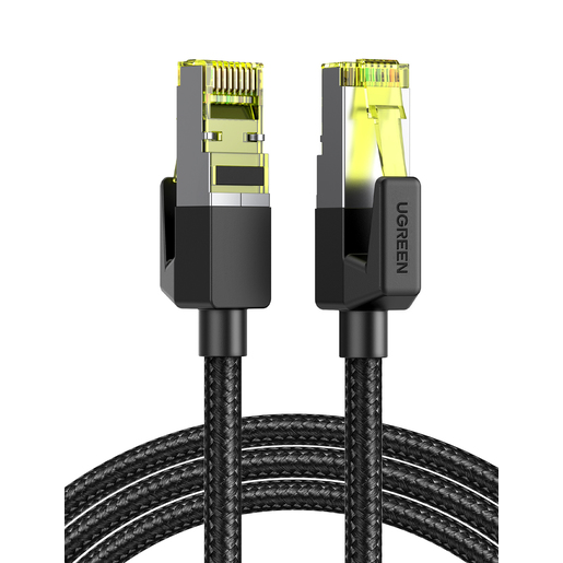 

Патч-корд FFTP кат.7, 2м, RJ45-RJ45, черный, CU, экранированный, UGREEN NW150 (80423), NW150