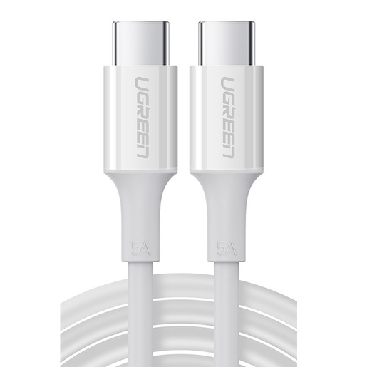 

Кабель USB Type-C-USB Type-C, экранированный, быстрая зарядка, 5A 2м, белый UGREEN US300 (60552), US300