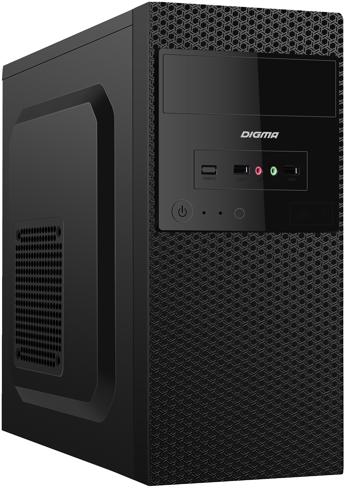 Корпус Digma DC-MATX103-U2, mATX, Mini-Tower, черный, без БП (DC-MATX103-U2)