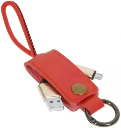 

Кабель-брелок USB-Micro USB, 2A 25см, красный mObility (УТ000023422)