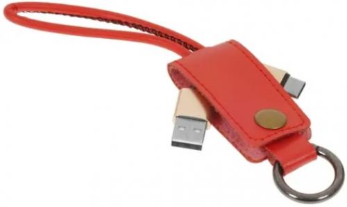 

Кабель-брелок USB-USB Type-C, 2A 25см, красный mObility (УТ000023427)
