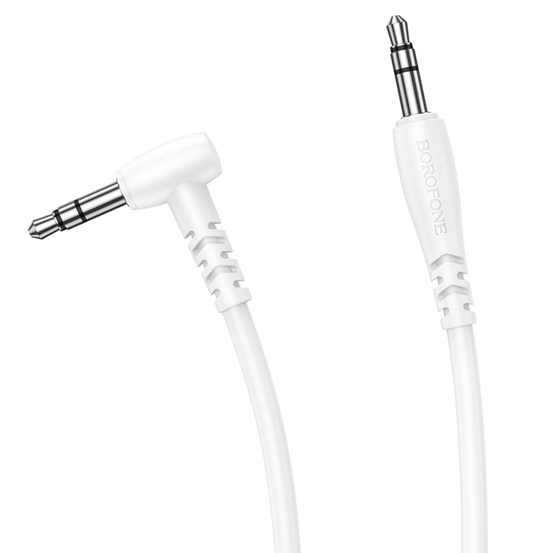 

Кабель Jack 3.5mm(M)-Jack 3.5mm(M) угловой/прямой, 2м, белый Borofone BL10 (6974443382198)