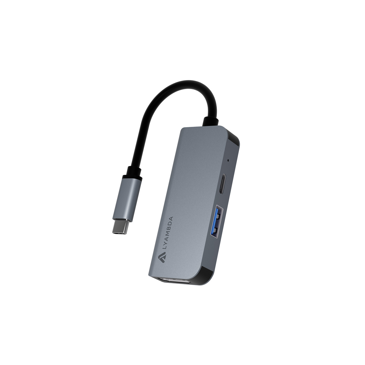Док-станция Lyambda Slim Aluminum LC105, USB 3.0, USB Type-C, HDMI, серый (LC105)