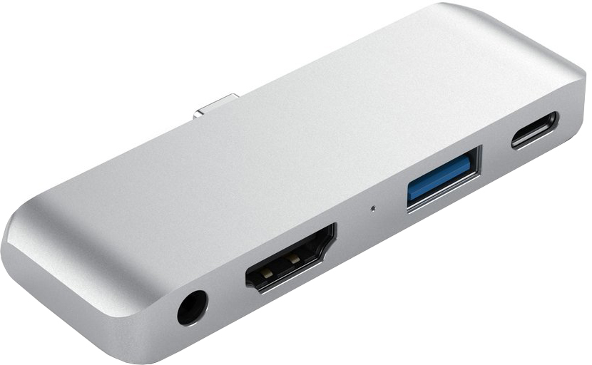 Док-станция Satechi Aluminum Type-C Mobile Pro Hub Adapter для iPad Pro 2018, USB 3.0, HDMI, USB Type-C, Mini jack, серебристый (ST-TCMPHS)