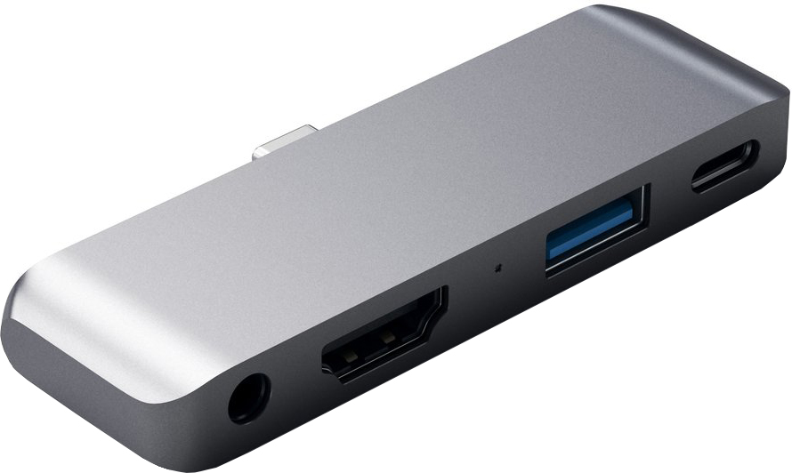 

Док-станция Satechi Aluminum Type-C Mobile Pro Hub Adapter для iPad Pro 2018, USB 3.0, HDMI, USB Type-C, Mini jack, серый (ST-TCMPHM), Aluminum Type-C Mobile Pro Hub Adapter