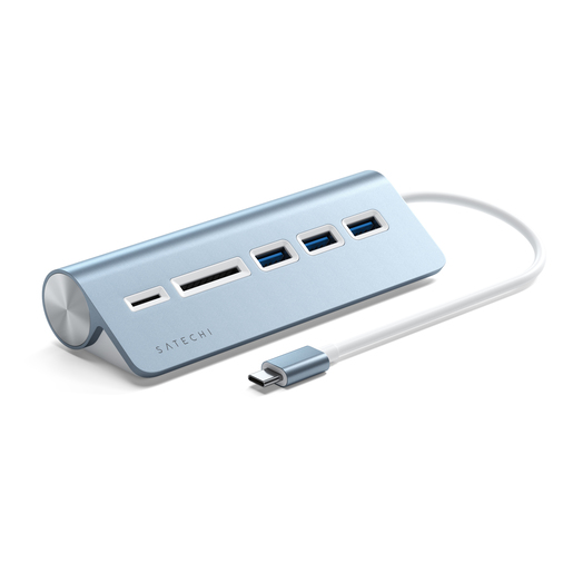 Док-станция Satechi Type-C Aluminum USB Hub & Micro/SD Card Reader with Cable для Apple MacBook, 3xUSB 3.0, SD, micro-SD, синий (ST-TCHCRB)