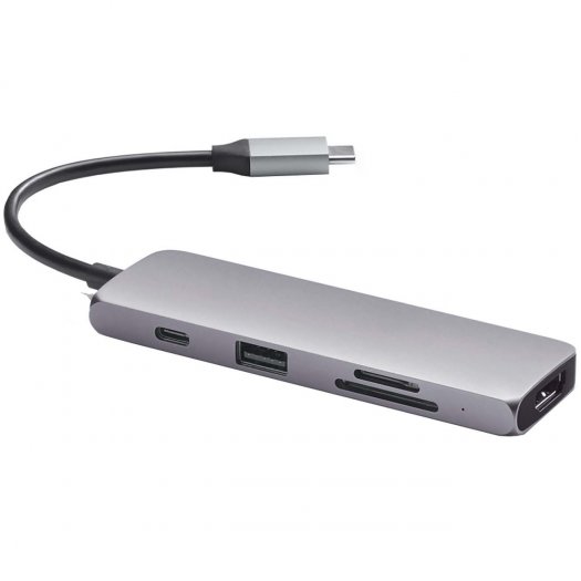 

Док-станция Satechi Multiport Pro для Apple MacBook, x3 USB 3.0, USB Type-C, HDMI, SD, micro-SD, серый (ST-UCMPAM), Multiport Pro