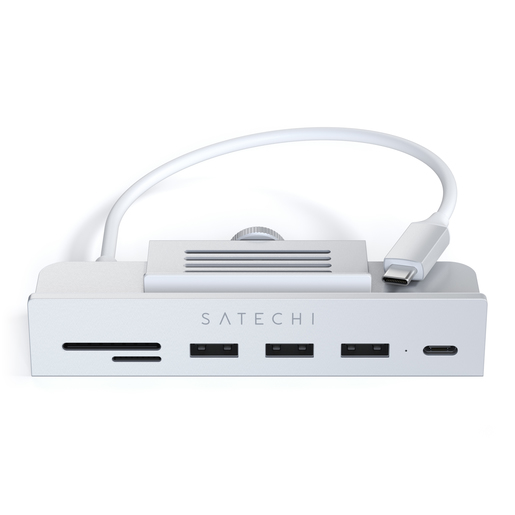 

Док-станция Satechi Clamp Hub, 3xUSB 3.0, USB Type-C, SD, micro-SD для Apple iMac (2021), серебристый (ST-UCICHS), Clamp Hub