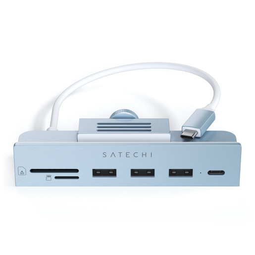 

Док-станция Satechi Clamp Hub, 3xUSB 3.0, USB Type-C, SD, micro-SD для Apple iMac (2021), синий (ST-UCICHB), Clamp Hub