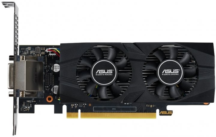 Видеокарта ASUS NVIDIA GeForce GTX 1650 GTX1650-4G-LP-BRK, 4Gb DDR5, 128bit, PCI-E, DVI, HDMI, DP, Retail (GTX1650-4G-LP-BRK) - фото 1