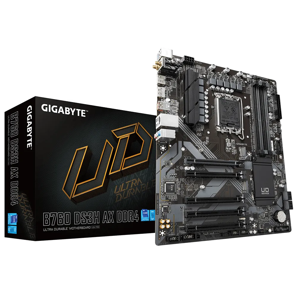 Материнская плата GIGABYTE B760 DS3H AX DDR4, Socket1700, Intel B760, ATX