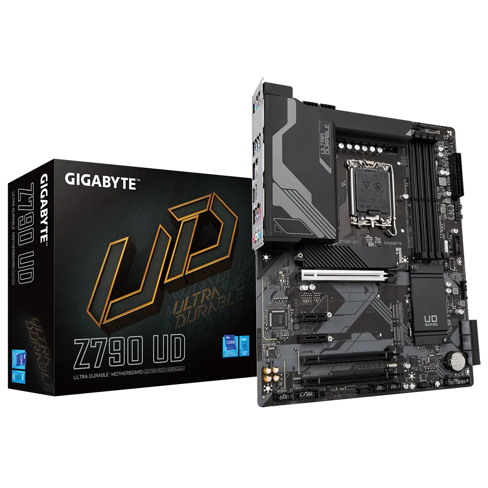 

Материнская плата GIGABYTE Z790 UD, Socket1700, Intel Z790, 4xDDR5 DIMM, 3PCI-Ex16, 6SATA3, 7.1-ch, 2.5GLAN, 7 USB 3.2, 2 USB Type-C, HDMI, DP, ATX, Retail, Z790 UD