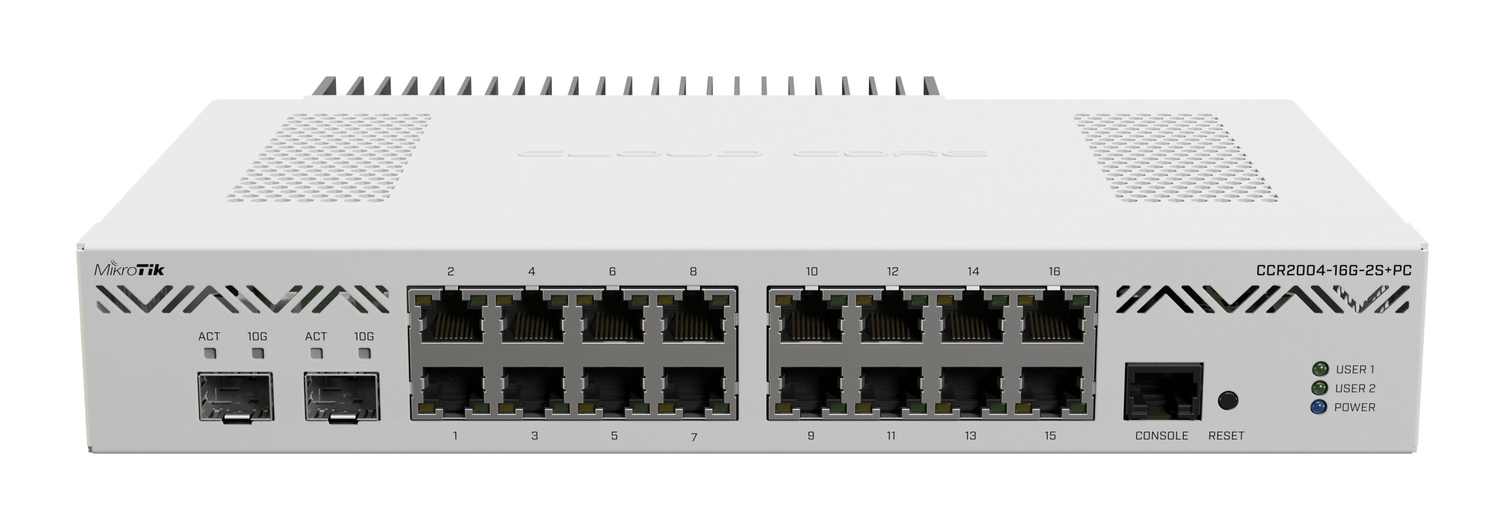 

Маршрутизатор MikroTik CCR2004-16G-2S+PC, LAN: 16x1 Гбит/с, кол-во SFP/uplink: SFP+ 2x10 Гбит/с (CCR2004-16G-2S+PC), CCR2004-16G-2S+PC