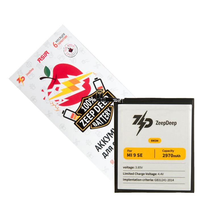 

Аккумулятор ZeepDeep BM3M/BM3M для Xiaomi Mi 9 SE, 3.85V, 2970mAh (837767), BM3M