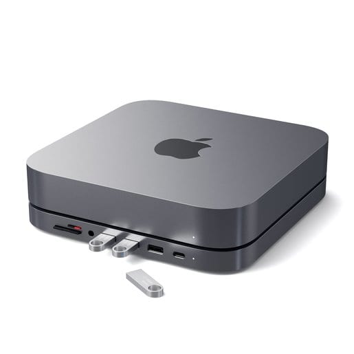 

Док-станция Satechi, 1x USB-C, 3 x USB, 3,5mm AUX, SD, microSD для Apple Mac Mini, серый (ST-ABHFM)