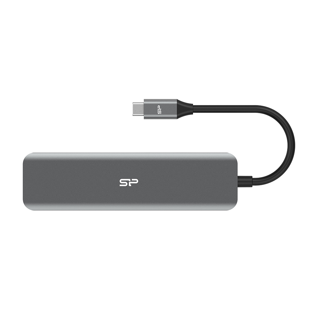 Док-станция Silicon Power Boost SU20, SD/microSD/3XUSB 3.2/TypeC/HDMI, серый (SPU3C07DOCSU200G)