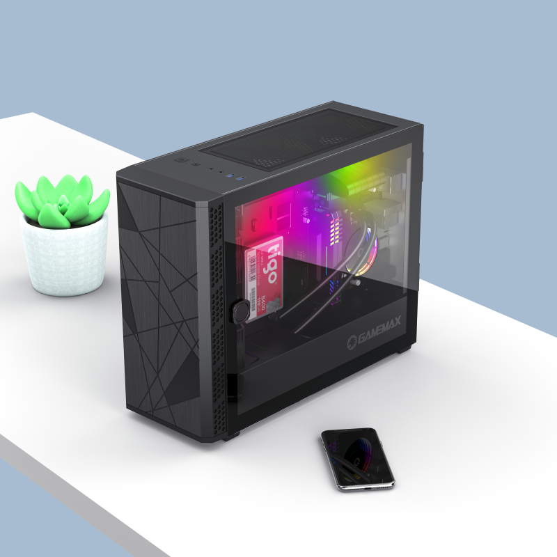 

Корпус GameMax Ultra Star, Mini-ITX, Slim-Desktop, 2xUSB 3.0, RGB подсветка, черный, без БП (Ultra Star (X05)), Ultra Star