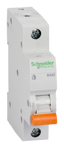 

Выключатель автоматический Schneider Electric ВА63 Домовой однополюсный (1P/1П) 20A C 4.5кА (11204), ВА63