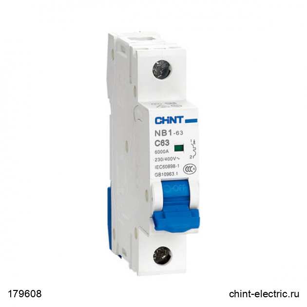 

Выключатель автоматический CHINT NB1-63 однополюсный (1P/1П) 4А B 6кА (179608)
