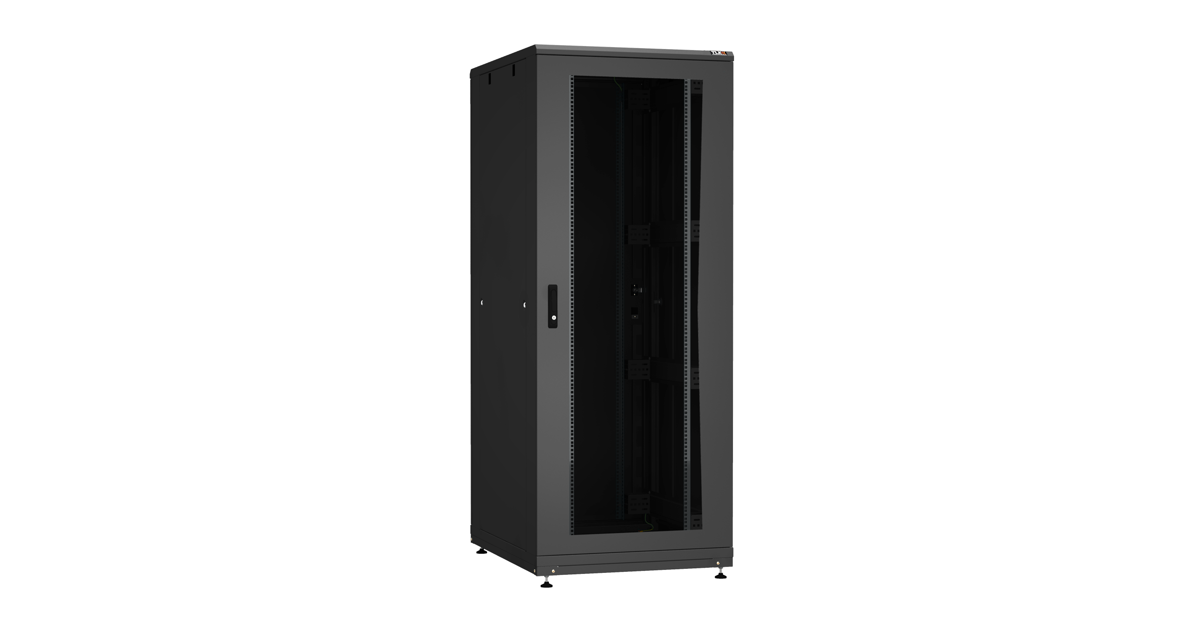 Шкаф телекоммуникационный напольный 42U 800x1000, стекло, черный, TLK Practical II TFR-R (TFR-428010-GMMM-R-BK)