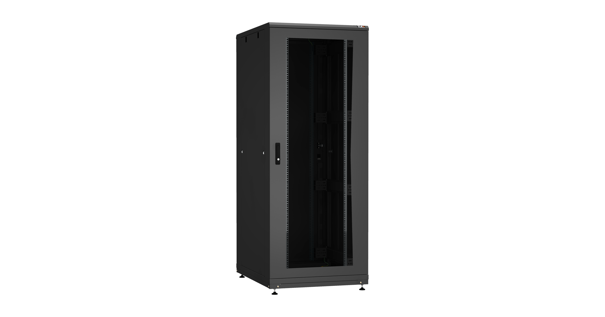 

Шкаф телекоммуникационный напольный 42U 800x1000, стекло, черный, TLK Practical II TFR-R (TFR-428010-GMMM-R-BK), TFR-R