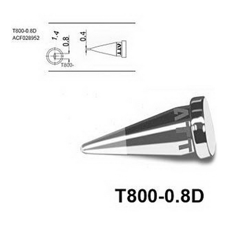 

Жало паяльное Atten T800-0.8D, 0.8мм, 1шт. (ACF028952), T800-0.8D