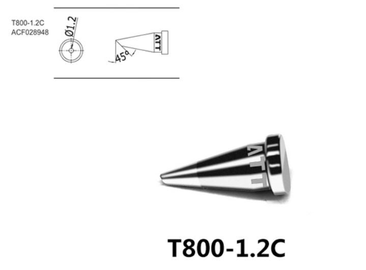 

Жало паяльное Atten T800-1.2C, 1.2мм, 1шт. (ACF028948), T800-1.2C