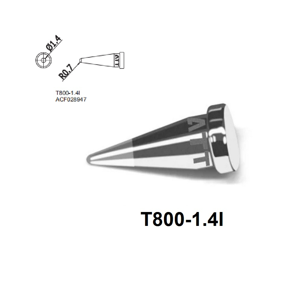 

Жало паяльное Atten T800-1.4I, 1.4мм, 1шт. (ACF028947), T800-1.4I