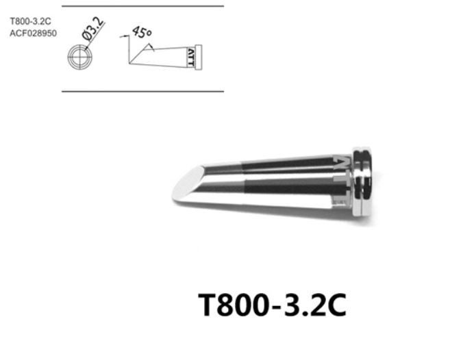 

Жало паяльное Atten T800-3.2C, 3.2мм, 1шт. (ACF028950), T800-3.2C