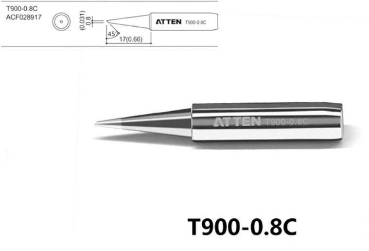 Жало паяльное Atten T900-0.8C, 800 мкм