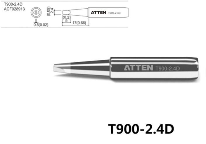 

Жало паяльное Atten T900-2.4D, 2.4мм, 1шт. (ACF028913), T900-2.4D